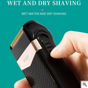 VGR® Αδιάβροχη Επαναφορτιζόμενη Ξυριστική Μηχανή Ασύρματη με Θήκη Μεταφοράς