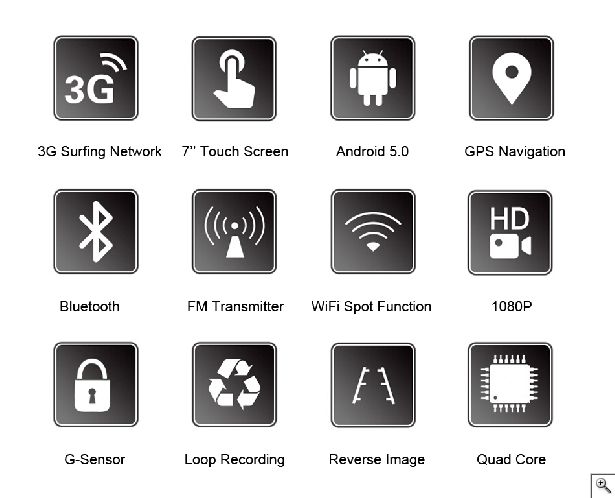Διπλή Κάμερα Αυτοκινήτου με Οθόνη 7'' Bluetooth Gps και Σύστημα Android