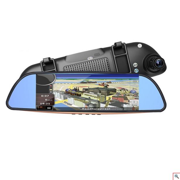 Καθρέπτης με Διπλή Κάμερα Αυτοκινήτου με Οθόνη 7'' Bluetooth Gps και Σύστημα Android