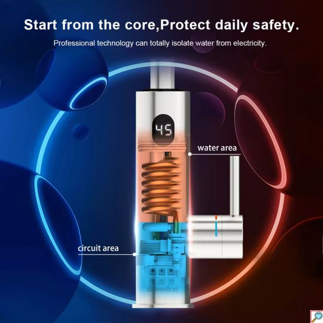 Ηλεκτρικός Ταχυθερμαντήρας 3300W - Βρύση INOX με Οθόνη LED