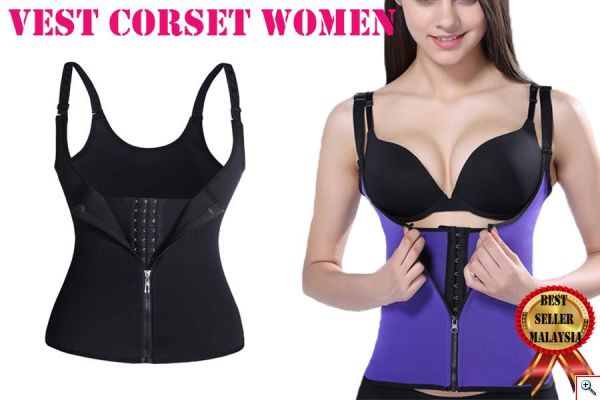 Φανέλα - Ζώνη Μέσης για Σύσφιξη, Εφίδρωση, Αδυνάτισμα & Ανόρθωση Στήθους, Ρυθμιζόμενη με Μεταλλικές Μπανέλες & Φερμουάρ