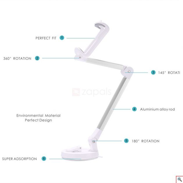 Βάση Κινητού 360° με Σπαστό Βραχίονα για το Παρμπρίζ του Αυτοκινήτου ή το Γραφείο