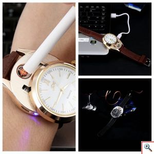 Ρολόι Χειρός Classic Elegance με Επαναφορτιζόμενο Αναπτήρα USB