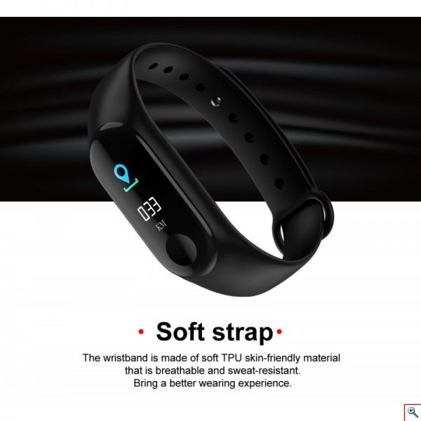 Έξυπνο Ρολόι Smart Bracelet Bluetooth Smartwatch με Καταγραφή Βημάτων, Ύπνου, Καρδιακών Παλμών & Οξυγόνου