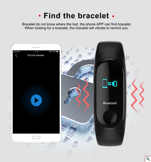Έξυπνο Ρολόι Smart Bracelet Bluetooth Smartwatch με Καταγραφή Βημάτων, Ύπνου, Καρδιακών Παλμών & Οξυγόνου