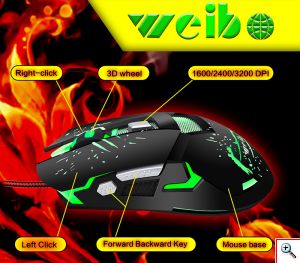 Ρυθμιζόμενο Ποντίκι για Παιχνίδια - Optical Gaming Mouse S10 Weibo