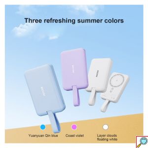 Power Bank Ασύρματης Φόρτισης PD20W και Ενσύρματης Φόρτισης 10000mAh σε Μοβ Χρώμα Wekome