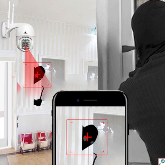 Wi-Fi Κάμερα Παρακολούθησης Εξωτερικού Χώρου με Αμφίδρομη Επικοινωνία & Νυχτερινή Όραση 1080p - Jortan