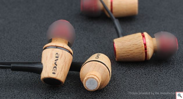 Ξύλινα Ακουστικά Awei - Deepbass In-Ear Earphones
