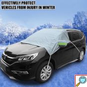 Αδιάβροχη Αναδιπλούμενη Ηλιοπροστασία - Προστατευτικό Κάλυμμα Παρμπρίζ & Καθρεπτών Αυτοκινήτου PEVA Αντιχαρακτικό με Ανακλαστήρες Νυχτός