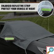 Αδιάβροχη Αναδιπλούμενη Ηλιοπροστασία - Προστατευτικό Κάλυμμα Παρμπρίζ & Καθρεπτών Αυτοκινήτου PEVA Αντιχαρακτικό με Ανακλαστήρες Νυχτός