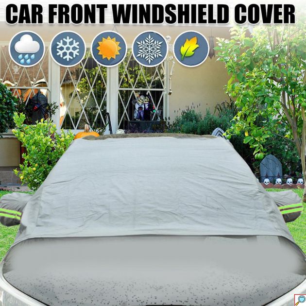 Αδιάβροχη Αναδιπλούμενη Ηλιοπροστασία - Προστατευτικό Κάλυμμα Παρμπρίζ & Καθρεπτών Αυτοκινήτου PEVA Αντιχαρακτικό με Ανακλαστήρες Νυχτός