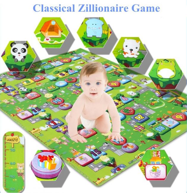 Παιδικό Μαλακό Ισοθερμικό Χαλί Δραστηριοτήτων 180x150x0.8 εκ Διπλής Όψης Playmat