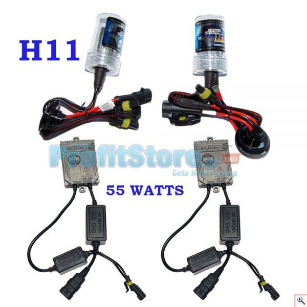 Φώτα XENON Η11 FULL Can Bus 55W - Πλήρες Kit ΧΕΝΟΝ H.I.D. 6000K