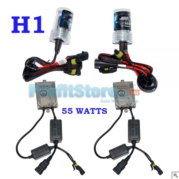 Φώτα XENON Η1 FULL Can Bus 55W - Πλήρες Kit ΧΕΝΟΝ H.I.D. 6000K