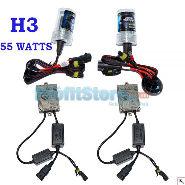 Φώτα XENON Η3 FULL Can Bus 55W - Πλήρες Kit ΧΕΝΟΝ H.I.D. 6000K