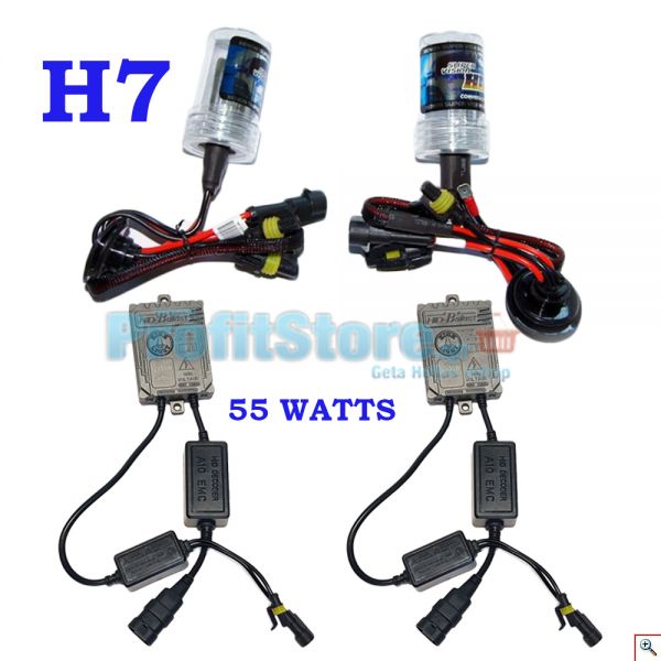 Φώτα XENON Η7 FULL Can Bus 55W - Πλήρες Kit ΧΕΝΟΝ H.I.D. 6000K