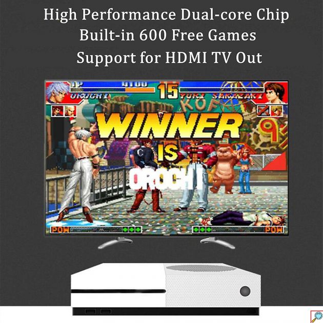 XGAME® HD Ρετρό Παιχνιδομηχανή με 600 Παιχνίδια - 2 Χειριστήρια & Επέκταση με Κάρτα Μνήμης USB, HDMI, RCA - Retro Arcade Game Console