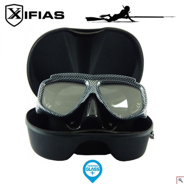 Xifias Sub® Σετ Κατάδυσης με Μάσκα Σιλικόνης με Carbon Φινίρισμα & Θήκη Μεταφοράς Eva
