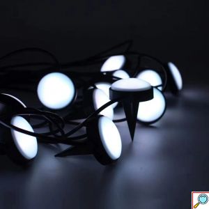 Έξυπνα Αδιάβροχα Διακοσμητικά RGB LED Καρφωτά Φωτιστικά με App Εφαρμογή Κινητού, Αντίδραση σε Μουσική/ Μικρόφωνο, Ρυθμίσεις Χρώματος & Φωτεινότητας 15τμχ