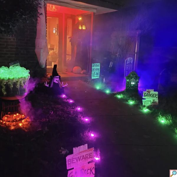 Έξυπνα Αδιάβροχα Διακοσμητικά RGB LED Καρφωτά Φωτιστικά με App Εφαρμογή Κινητού, Αντίδραση σε Μουσική/ Μικρόφωνο, Ρυθμίσεις Χρώματος & Φωτεινότητας 15τμχ