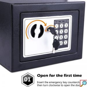 Powertech® Εντοιχιζόμενο Χρηματοκιβώτιο Ασφαλείας με Ψηφιακό Κλείδωμα 3-8 Ψηφίων & Κλειδί 17x23x17cm
