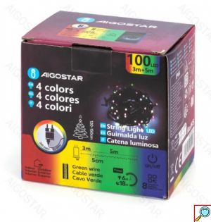 Aigostar Χριστουγεννιάτικα Λαμπάκια Ρεύματος με Καλώδιο 5m Πολύχρωμο Φωτισμό και 8 Προγράμματα Λειτουργίας