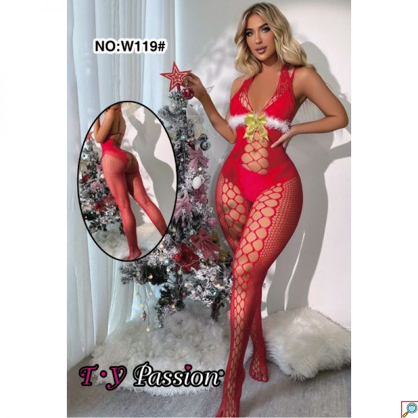 Χριστουγεννιάτικη Αισθησιακή Ολόσωμη Santa Fantasy Red Bodystocking