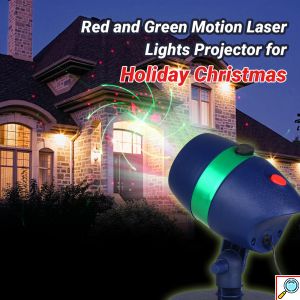 Χριστουγεννιάτικος Laser Προβολέας Εξωτερικού Χώρου Κόκκινος – Πράσινος με Προστασία IP44 και Διπλή Λειτουργία Φωτισμού