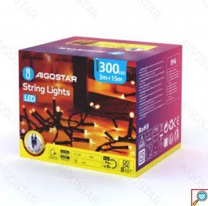 Aigostar Χριστουγεννιάτικα Λαμπάκια Ρεύματος με Καλώδιο 15m Θερμό Φωτισμό και 8 Προγράμματα Λειτουργίας