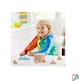 Ξύλινο Γεωμετρικό Εκπαιδευτικό Παιχνίδι Κατασκευών 3D Stack Master για 6+ ετών