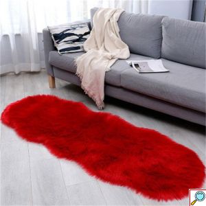 Μεγάλο Χνουδωτό Χαλί Διάδρομος Sheepskin από Υψηλής Ποιότητας Συνθετική Γούνα 150x220cm