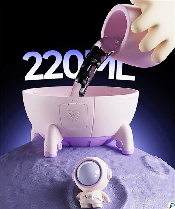 Επαναφορτιζόμενος Υγραντήρας Υπερήχων - Συσκευή Αρωματοθεραπείας & LED RGB Φωτάκι Νυκτός 220ml σε Σχήμα Διαστημικής Κάψουλας με Αστροναύτη