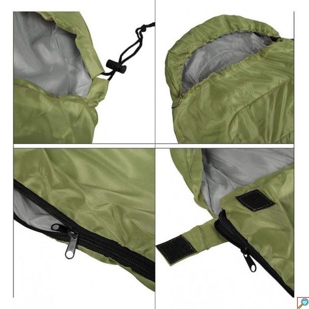 Υπνόσακος Μονός 2 Εποχών με Κουκούλα 180x30x75cm Λαδί