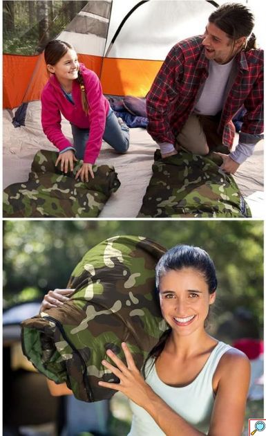 Υπνόσακος Μονός 2 Εποχών με Κουκούλα 220x30x75cm Παραλλαγή