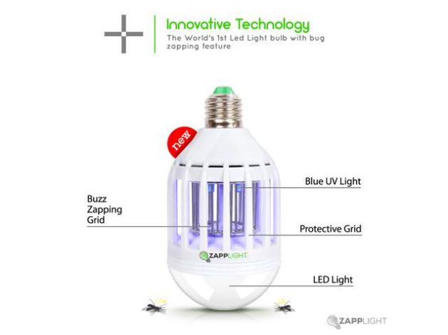 Λάμπα LED & Ηλεκτρικό Εντομοκτόνο 3 Λειτουργιών 2 σε 1- Εντομοπαγίδα Κουνουπιών