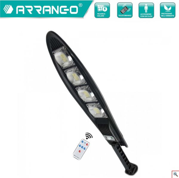ARRANGO® Επιτοίχιος Αδιάβροχος Ηλιακός LED Προβολέας - Φωτιστικό Δρόμου 50W με Αισθητήρα Κίνησης & Τηλεχειριστήριο