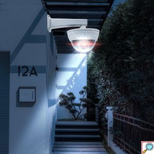 Αδιάβροχο Ηλιακό Φωτιστικό Τύπου Dome Ομοίωμα Κάμερας Παρακολούθησης με 3 Λειτουργίες Φωτισμού, Φωτισμό Εκτροπής, Αισθητήρα Κίνησης & Τηλεχειριστήριο