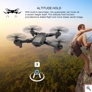 Phantom Tηλεκατευθυνόμενο Αναδιπλούμενο Τετρακόπτερο Drone με Κάμερα 720p - Χειριστήριο με Βάση Κινητού & Γυροσκόπιο 6 Αξόνων D5HW