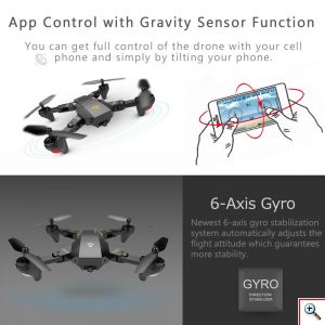 Phantom Tηλεκατευθυνόμενο Αναδιπλούμενο Τετρακόπτερο Drone με Κάμερα 720p - Χειριστήριο με Βάση Κινητού & Γυροσκόπιο 6 Αξόνων D5HW