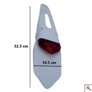 Universal Φτερό Πίσω Enduro με Φανάρι LED με Κόκκινο Κρύσταλλο 12V MSDURO11 σε Διάφορα Χρώματα